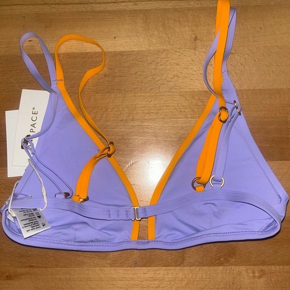 L*Space Finneas Purple Orange Color Block Bikini Top Size S - Picture 5 of 7